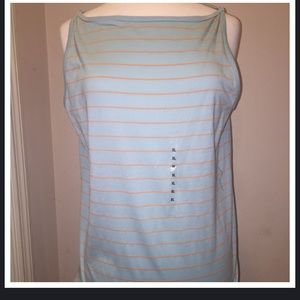 Jones New York XL cotton blue sleeveless top NEW